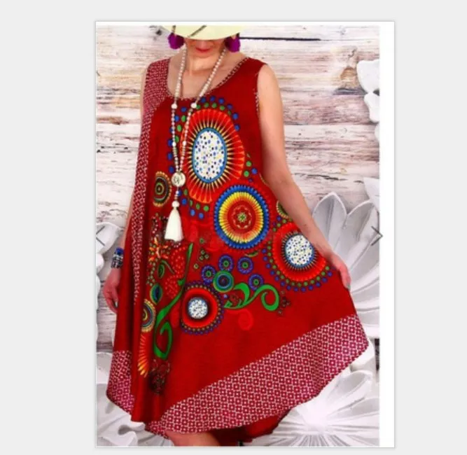 

SN0992 wholesale african dress positioning printing 2021 summer boho chalecos boheme dresses