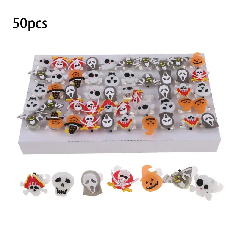 Gavoyeat Christmas LED Ring Luminous Flash Finger Rings Toys 50 Pack Party Favor Blinking Jelly Rubber Rings Kids Adults Gifts Box Sets