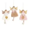 Christmas Pendants Plush Feather Angel With Glittering Wings Decorative Hanging Figurine Ornaments Christmas Gift Decorations