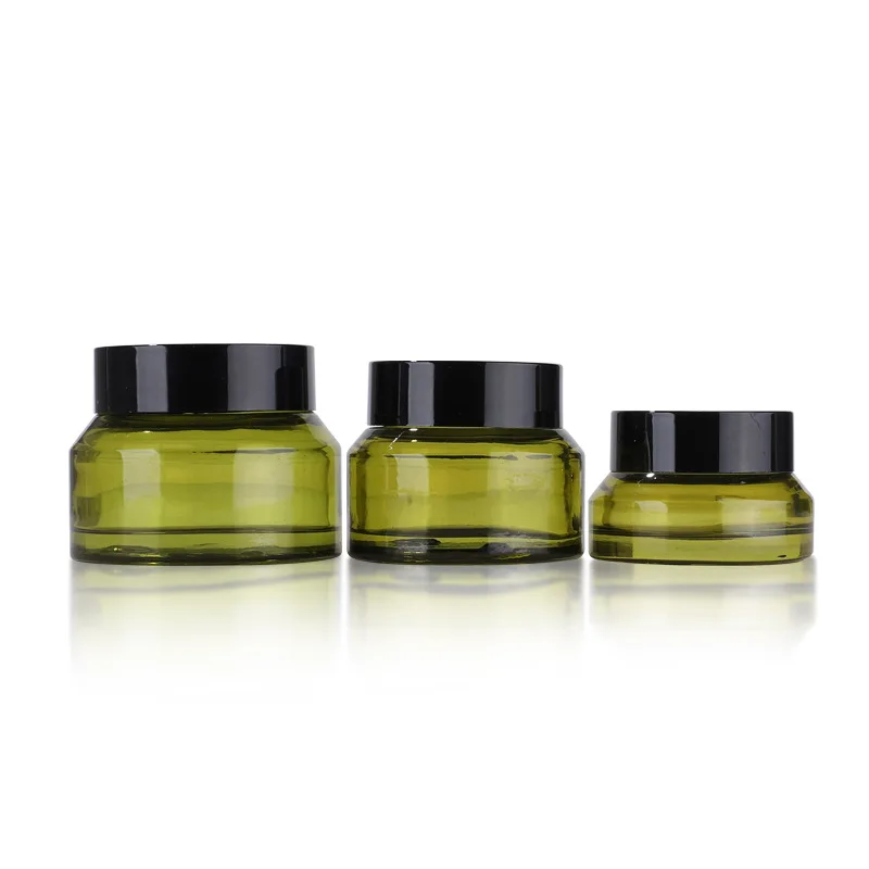 

Oblique shoulder cosmetic glass face cream jar 15g 30g 50g skin care cream body scrub jars cosmetic container