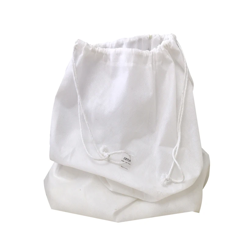 

Custom Shopping Bag Large White Non-woven Drawstring Dust Bag For Handbags, White or various colors for choose