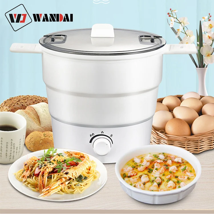 

Popular multifunction electric hotpot Easy to carry A layer Electric skillet, White