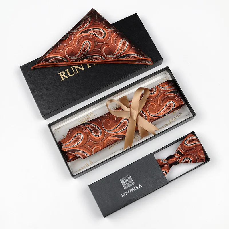 

Mens Floral Printed Wholesale High Quality Satin Bow Tie Pocket Square