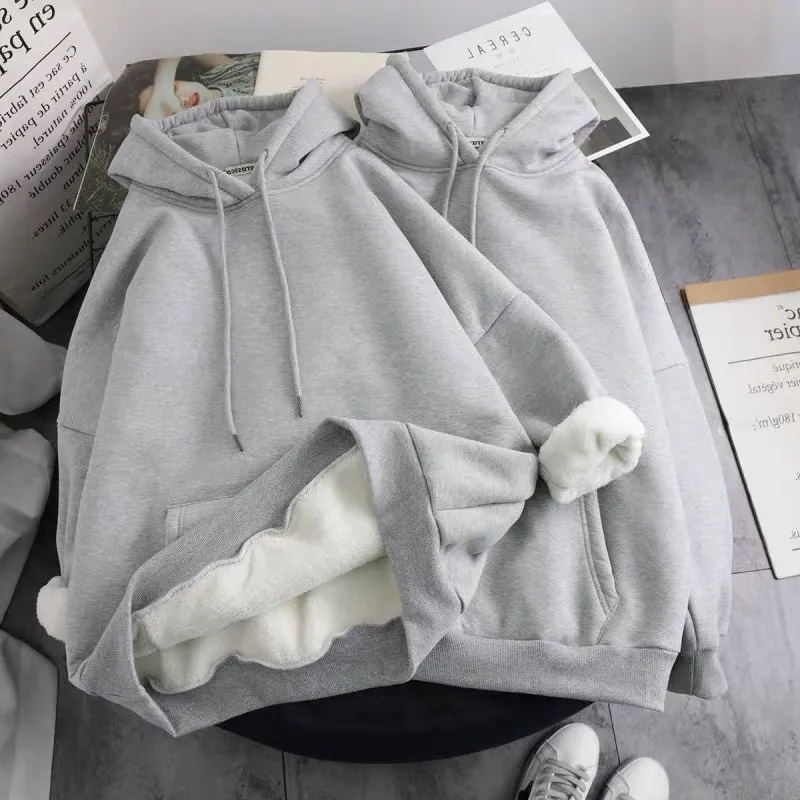 

2021 New Arrive Winter Thick Blank Women's Hoodie Custom Oversize Hooded Hoodie With Pocket, Picture shows
