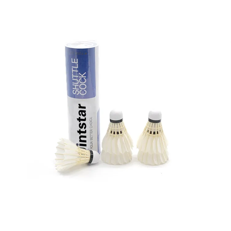 

Jintstar top grade goose feather shuttlecock durable badminton shuttlecock for competition, White