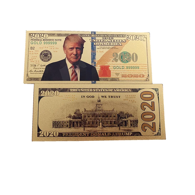 

2020 New 24k gold foil USA President Trump banknote trump dollar bills