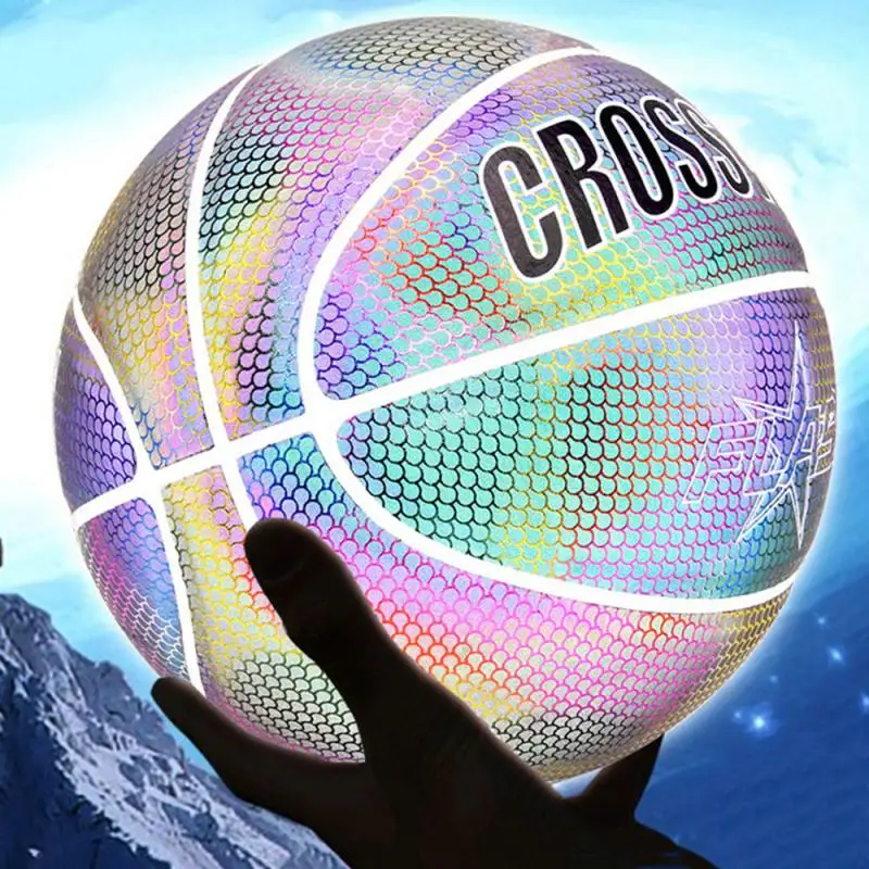 

Holographic Basketball Glowing Reflective/Luminous NO.7 For Night Sports Wear-Resistant Glowing Basketball Luminous Basketball