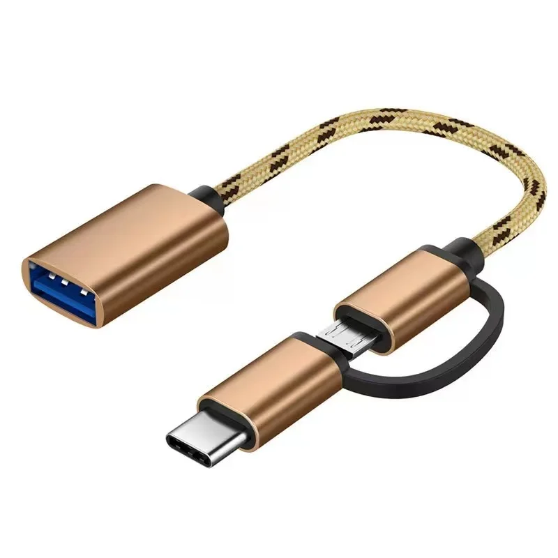 

usb 2-in-1 adapter cable Android TYPE C 2-in-1 OTG adapter cable, Golden