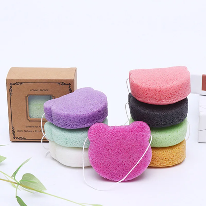 

Custom Organic 100% Bear Shape Natural Konjac Facial Cleansing Sponge
