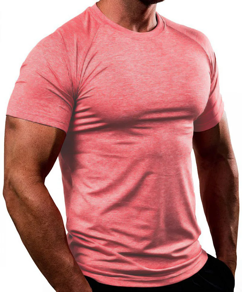 

Private label custom logo short sleeve crewneck solid sport t shirt for men gym fitness shirt