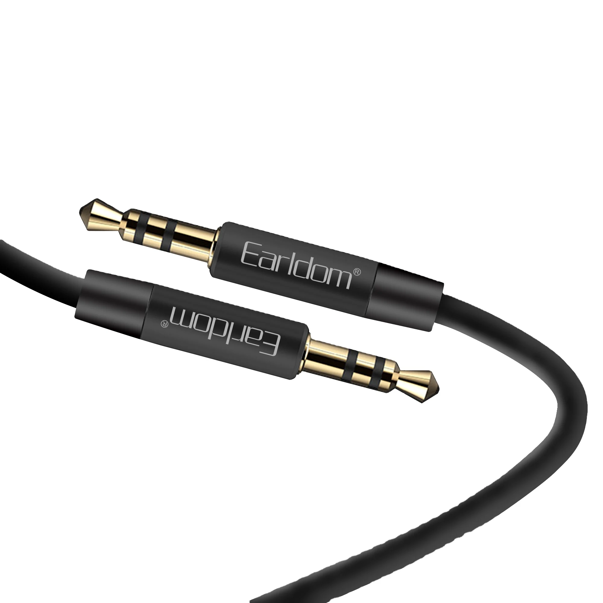 

Earldom Gold plating Nylon Weave Speaker Headphone Male to Male 3.5mm 35mm Aux Audio Cable, Balck