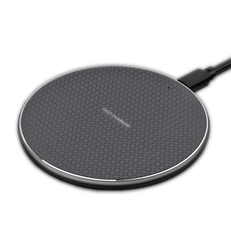 

Aluminum Alloy 10W Mobile Phone Quick Charge Grid Qi Wireless Charger Pad For Iphone 11, Black white