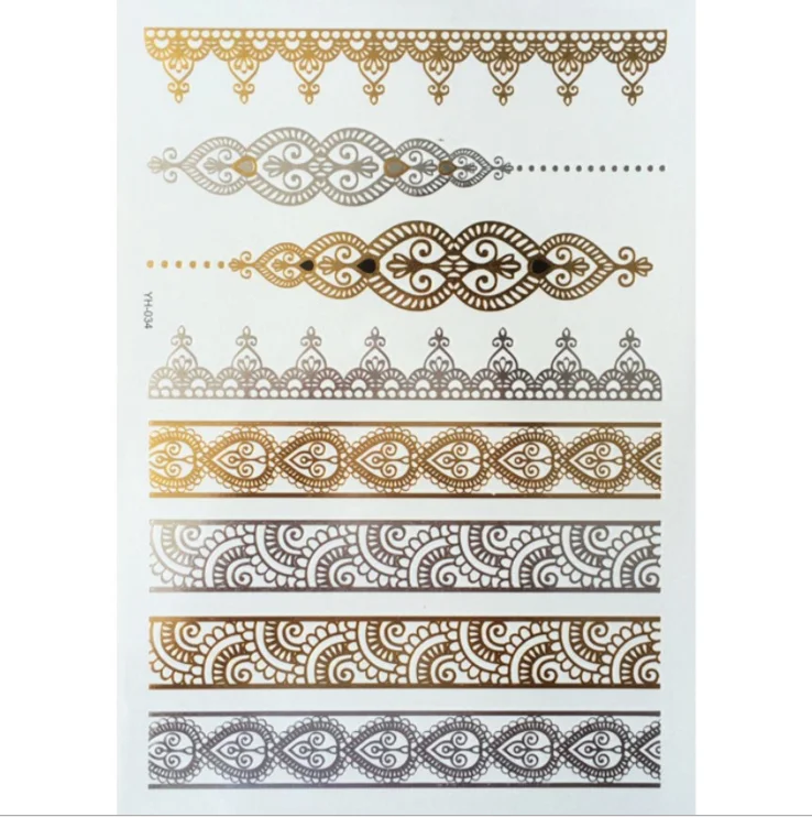 

Hot sale direct supply metal fashion custom body fashion metal face temporary tattoos sticker
