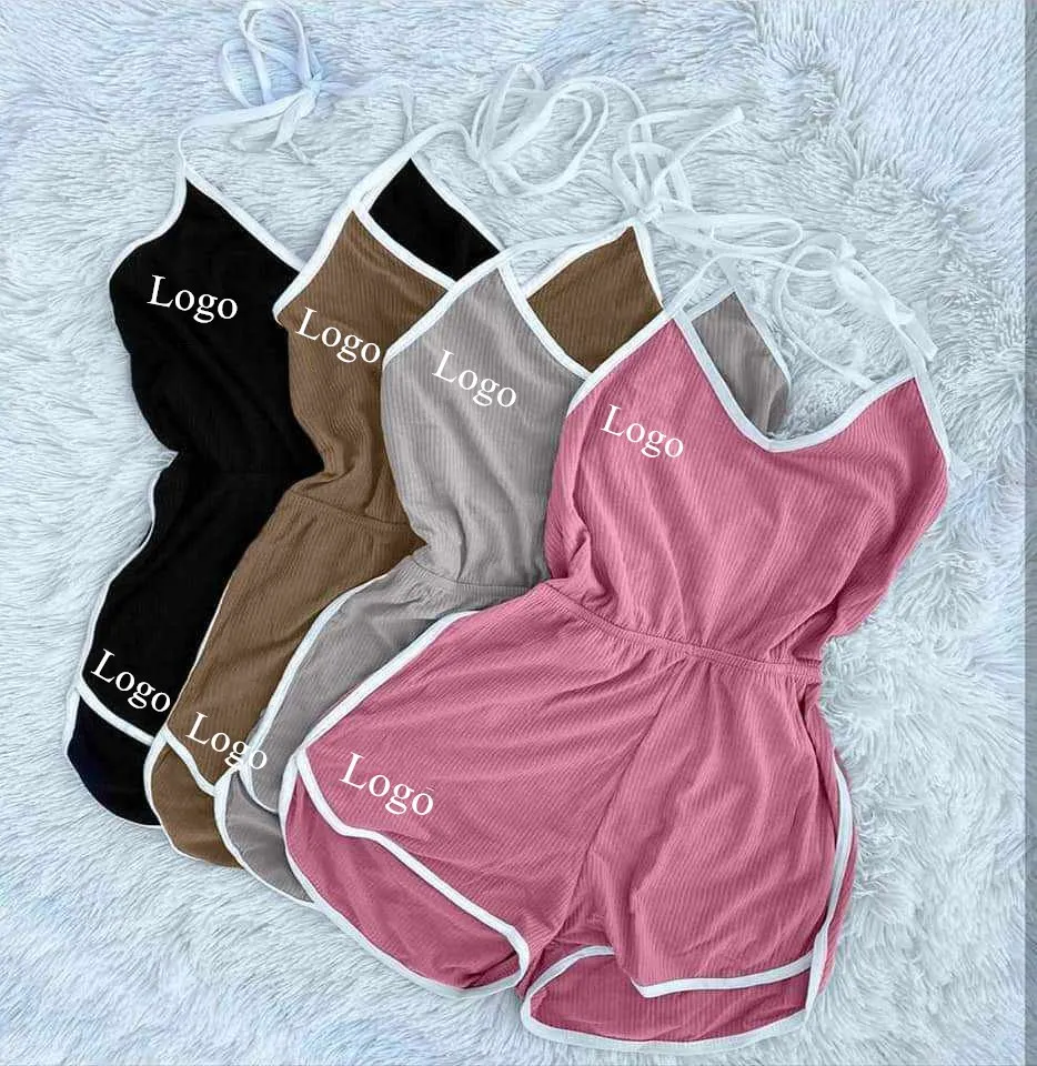 

Hot Sell Summer Ladies Jump Suit Backless Fitness Bodysuits Women One Piece Short Jumpsuits And Rompers For Woman, As picture, welcome to customize