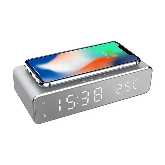 

Amazon Hot Selling Custom Logo 5W/10W Wireless Charger LED Digital Alarm Clock