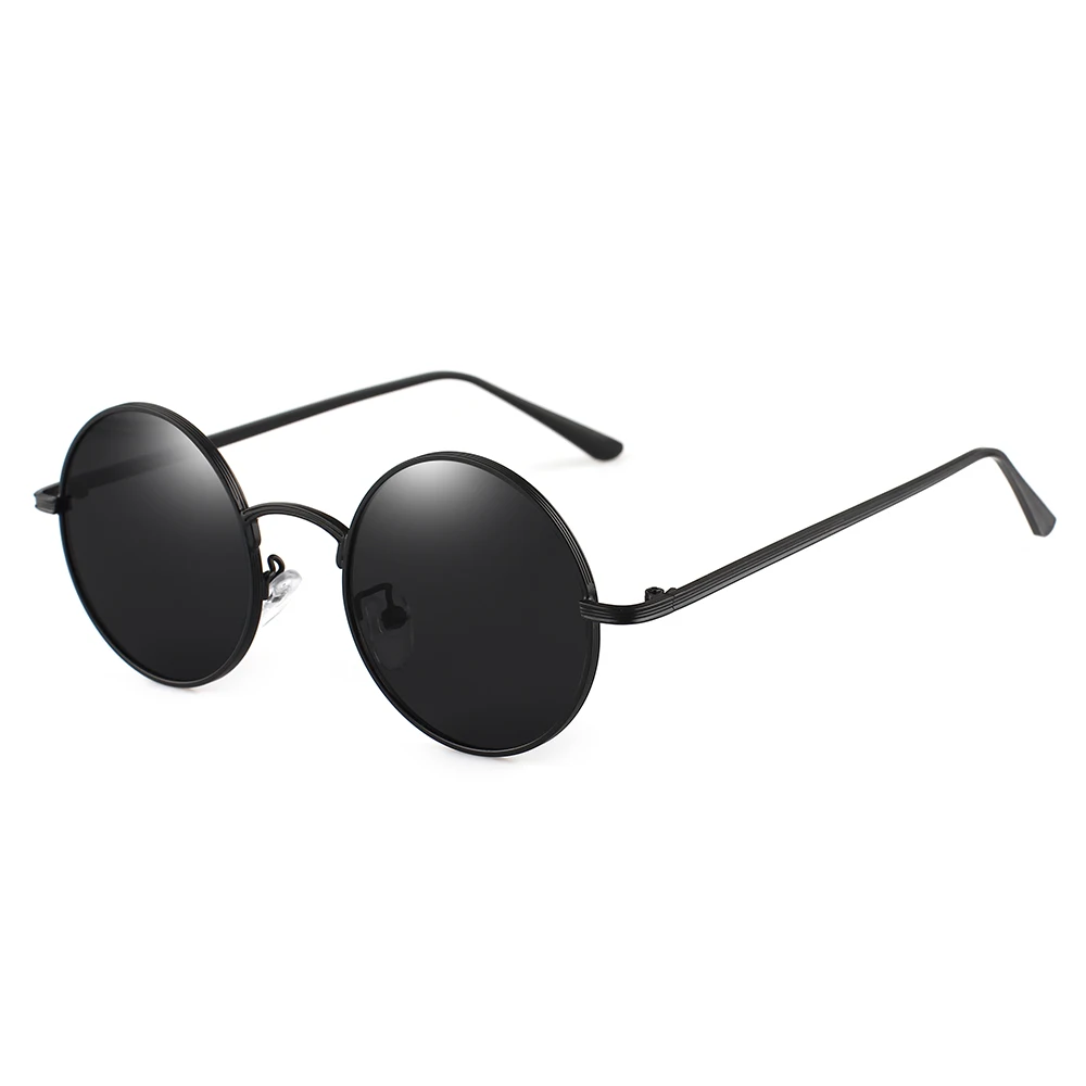 

2021 New Arrival Custom Logo Classic Retro Metal Frame Sun Glasses Round Frame Gold Hip Hop Sunglasses