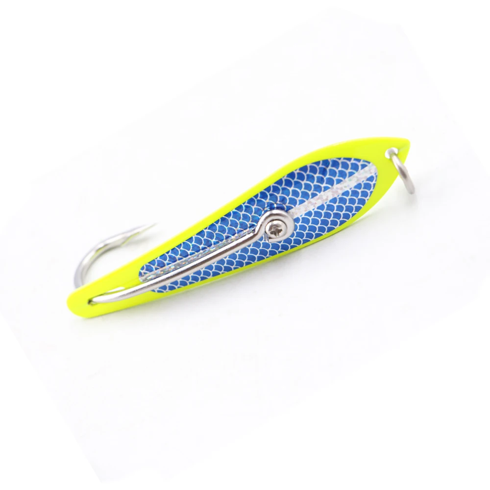 

High-quality Single double hook Fishing multicolor Metal big spoon hard Bait