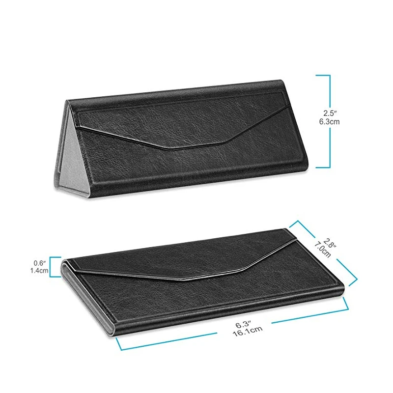 pu 皮革折叠眼镜盒太阳镜阅读眼镜光学折叠持有人