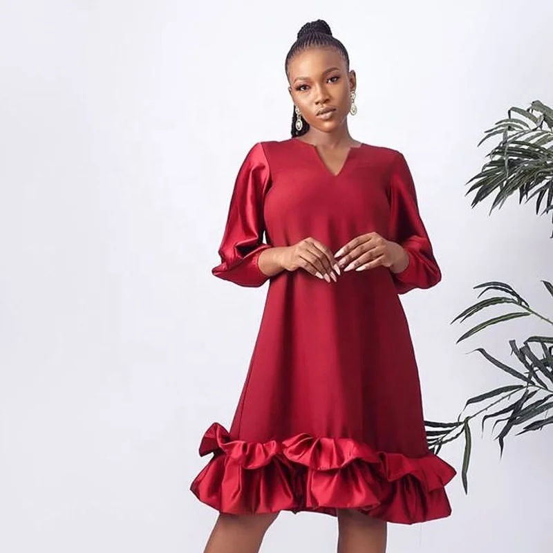 

KEN-AM201102 custom add logo Wholesale casual wear woman red party dresses women elegant sexy
