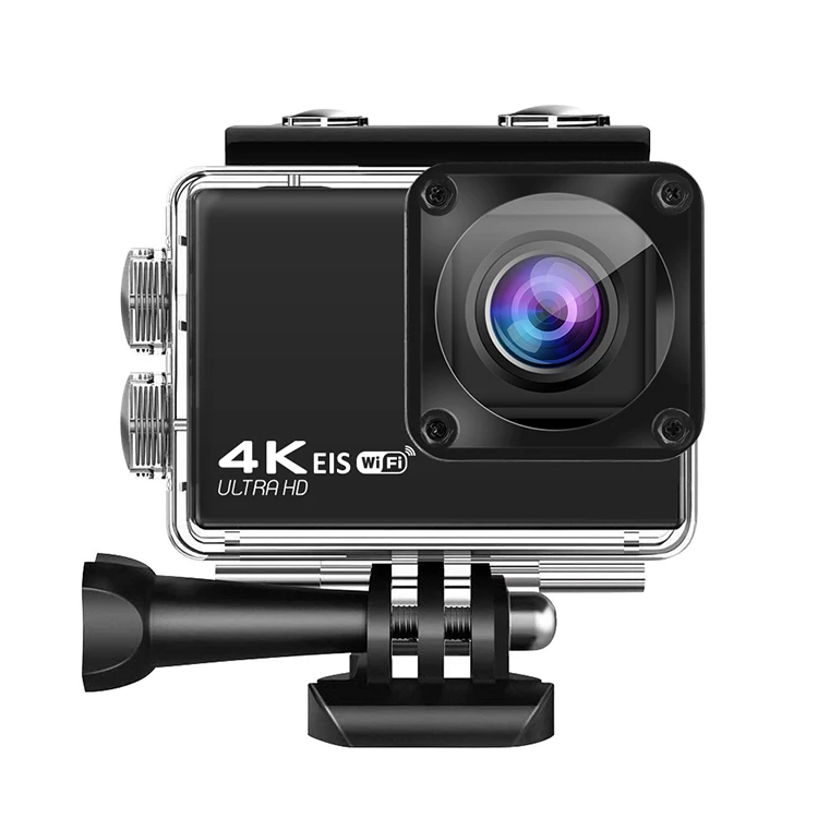 

Sports Action Camera 20MP 4K 60fps WiFi Underwater Vlogging Mini Camcorder 30M Waterproof Case with Remote Control EIS