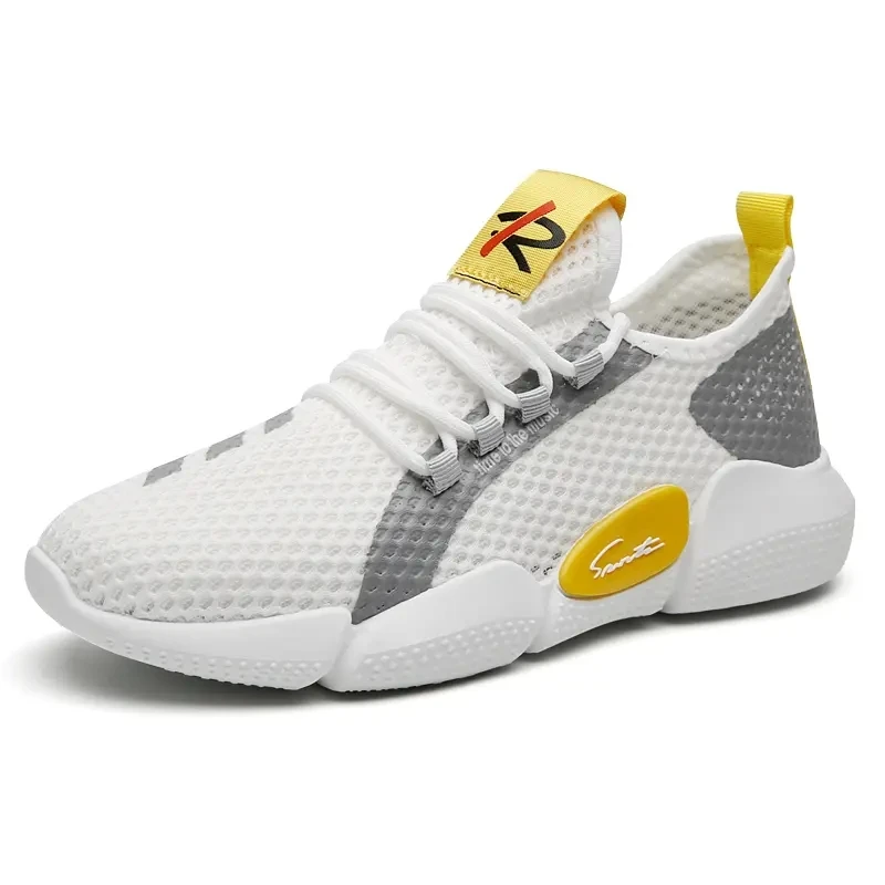 

wholesale mesh non-slip yellow white black cheap sports shoes stock boots running shoes, 3 colors