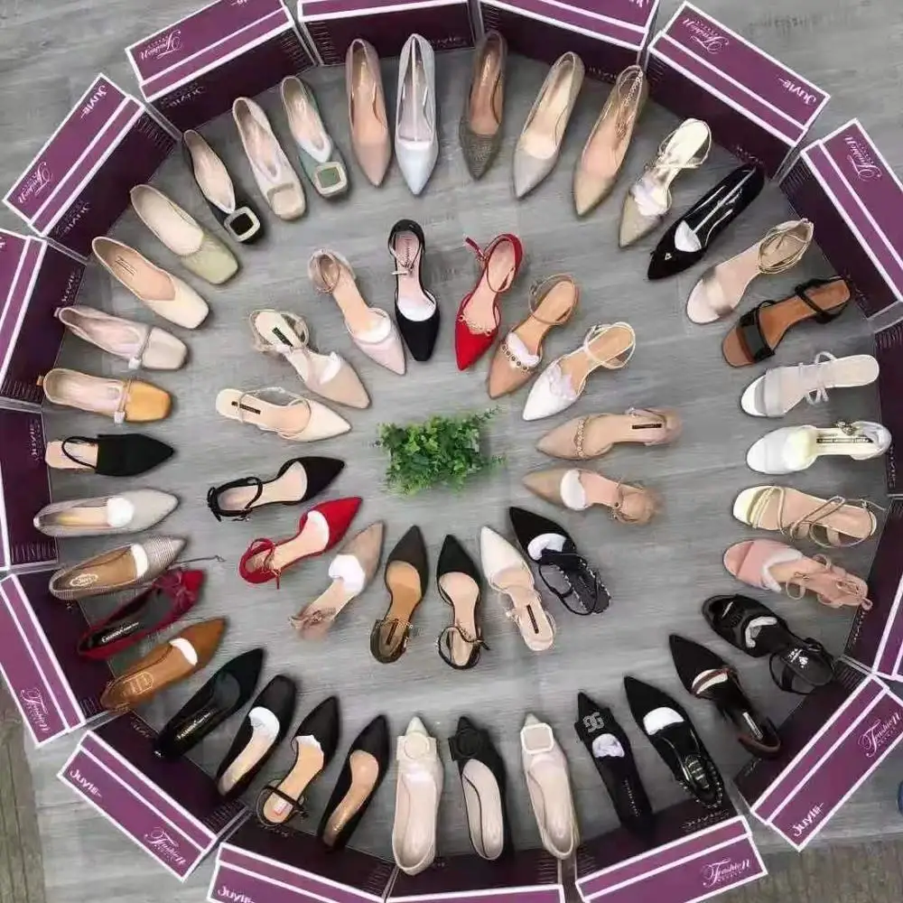 

2021 new design mix style shoes stock high heels top quality hot selling thin daily wear walking casual dress shoes for ladies, Multiple colour