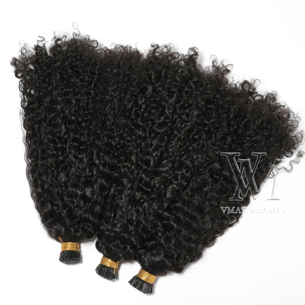 

VMAE Peruvian Burmese Unprocessed Virgin Hair 100g 0.5g/s Custom Kinky Curly I Tip Human Hair Extensions