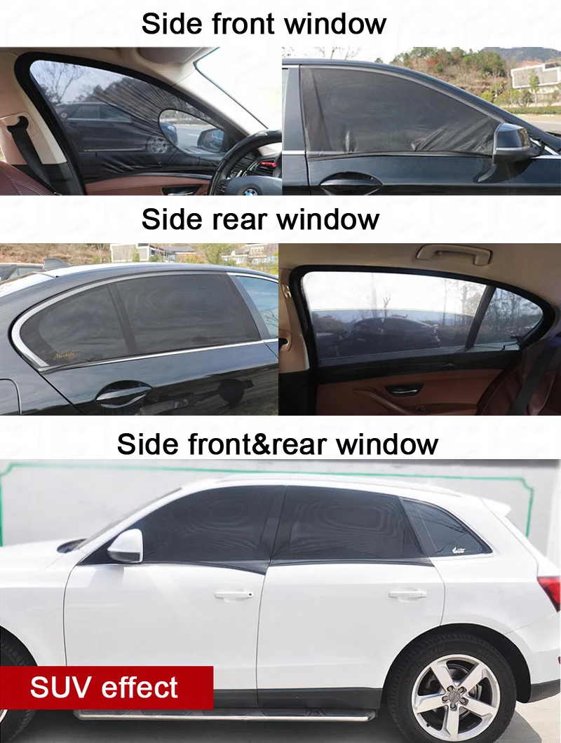 Universal Fit Backseat Breathable Mesh Car Side Rear Window Sun Shade