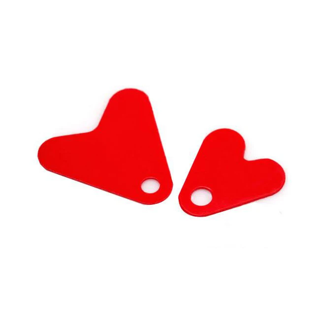 

100pcs/bag fishing Rotating plastic slice 1.6CM 2CM Fishing accessories red heart blade for spinner and spoon lures