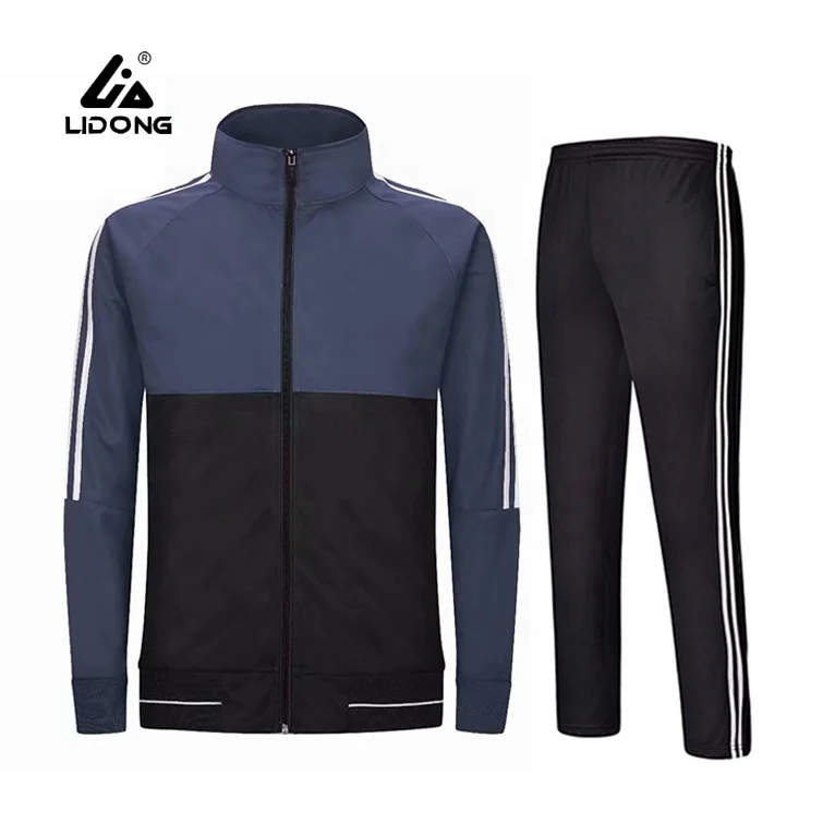 

100% polyester fabric design new tracksuits lidong tracksuit customized slim fit tracksuits spring summer sweatsuits, Dark gray/light gray, black/dark gray,red/blue,blue/white/customized