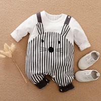 

Wholesale Cute Baby Animal Romper Unisex Cotton Stripe Onesie for Autumn Winter Baby Jumpsuit