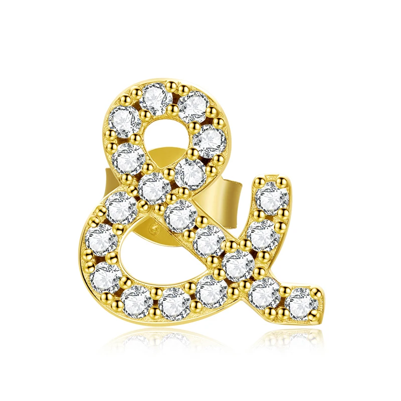 

Lovely fashion 18k real gold zircon sterling silver S925 stud earrings for girls