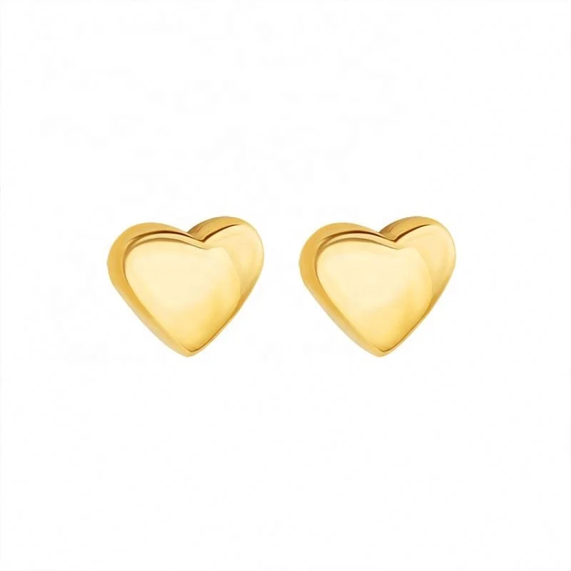 

Woman's 18K Gold Plated stainless steel small love stud earrings statement
