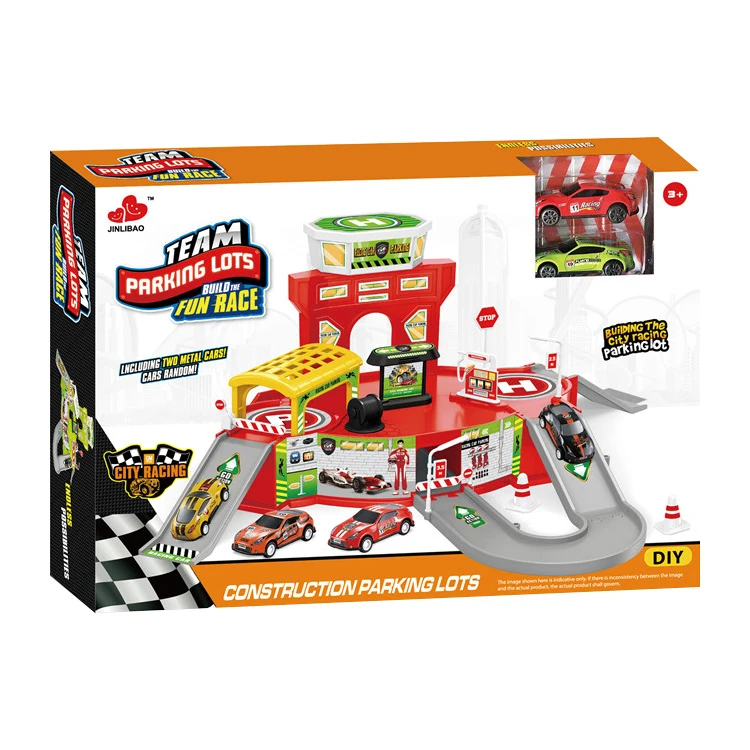 Hot Selling Alloy Simulation Kids Plastic Car Diy Parking Lot Toys Fireman City Garage Play Set Boys Toys Kids