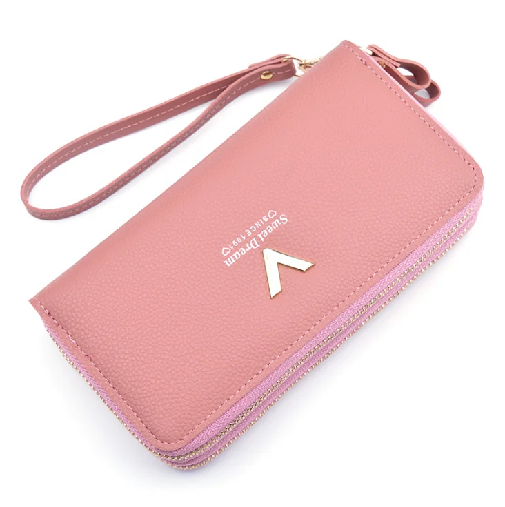 

2019 Fashion Heart Pendant Long Wallet PU Leather Women Wallets clutch Bag Fashion Women's Purse, Purple, green, black, pink, wine red, gray