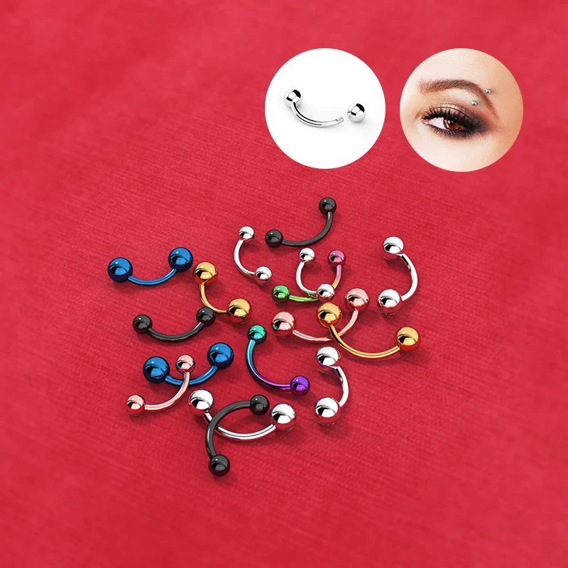 Hera Silver Jewelry 3mm Eyebrow Piercing Two Side Internal Thread ...