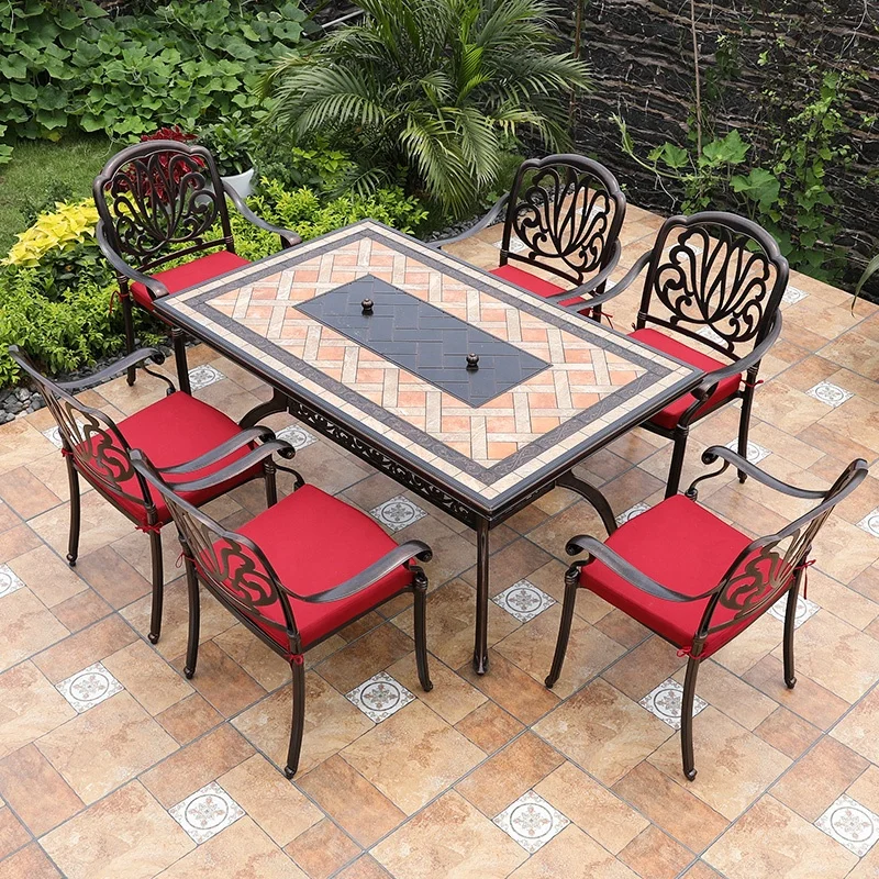 
Charcoal bbq grill table with chair set 