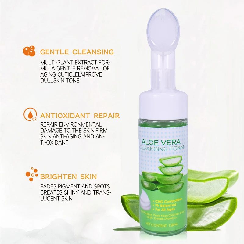 

In Stock 150ml Aloe Vera Foaming Facial Cleanser Mousse Face Wash Nourishing Skin Care Product Ready To Ship