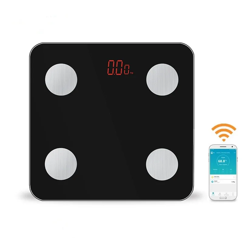 

2021 top factory Body Fat Scale Smart BMI Digital Bathroom Weighing scale digital electronic scale custom LOGO, Black/white