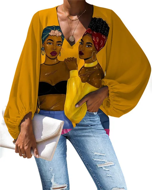 

Blouse Chiffon African Women Sweet Girls Prints Casual Ladies Long Sleeve Brand Clothes Tops For Women Clothes 2021, Customized color