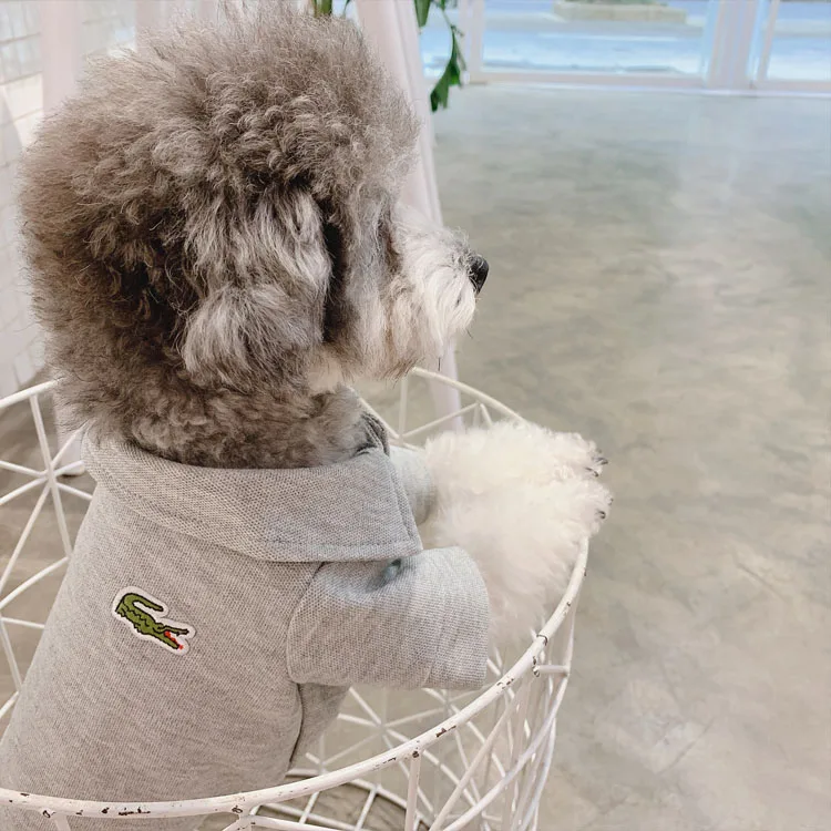 

Pet Cute Design Plain Tee Polo T-shirt T Pet Dog Shirt for Dog, White,grey