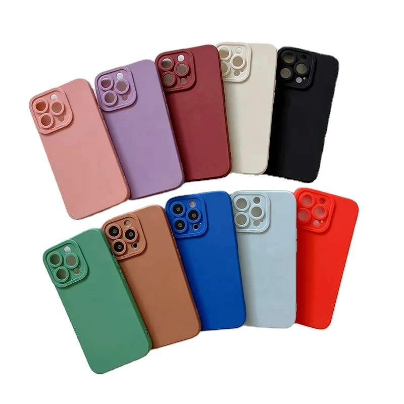 

Custom Matte Soft liquid Silicone Shockproof Phone Case Logo For iPhone 13 Pro Max TPU Phone Cases