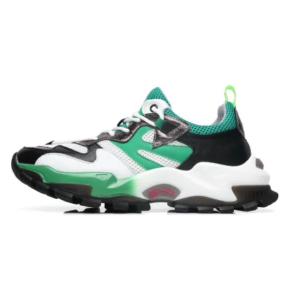 

New Autumn Leather Sports Shoes Men's Colorful Trendy Shoes Mesh Breathable Running Men's Shoes