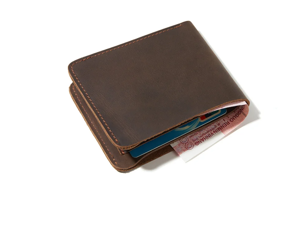 

Hot Sell Vintage Men Wallet Crazy horse genuine leather wallet