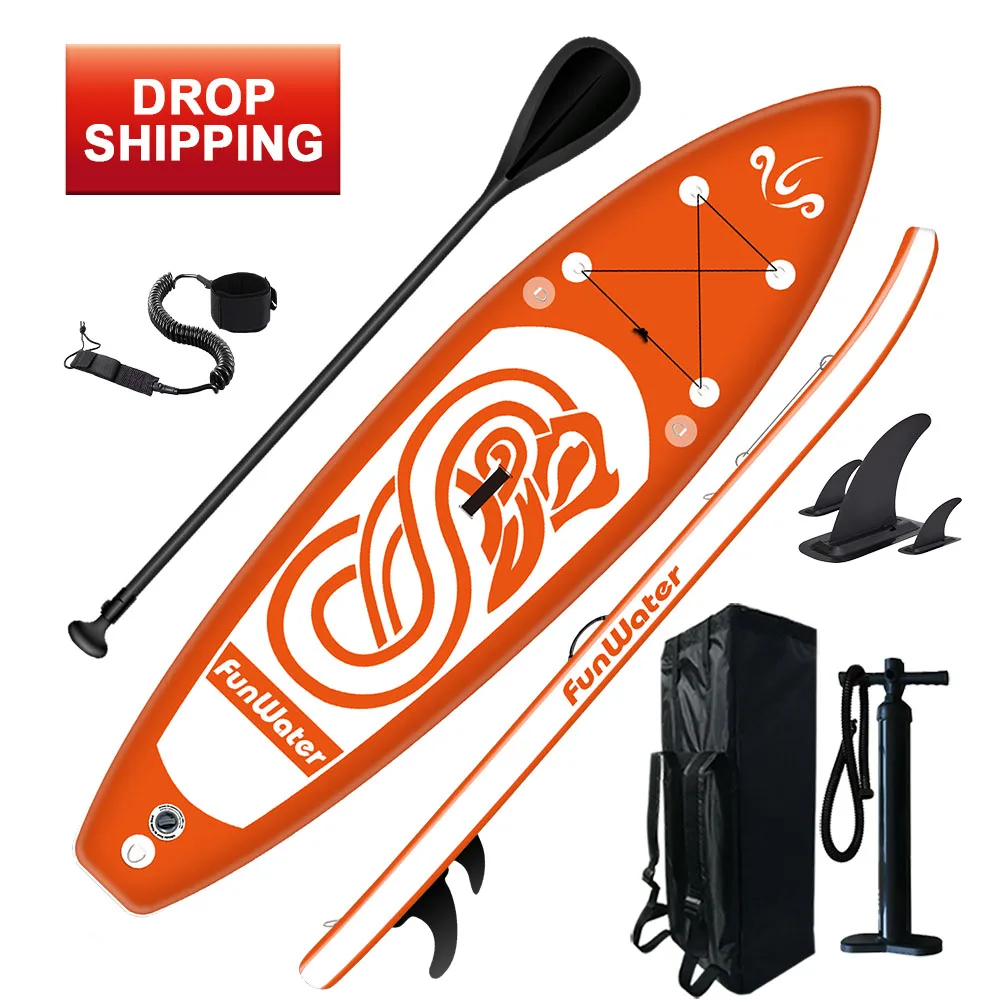 

FUNWATER drop shipping sup paddle board wholesale stand up paddle boards surfboard export surfboards china, Blue,orange