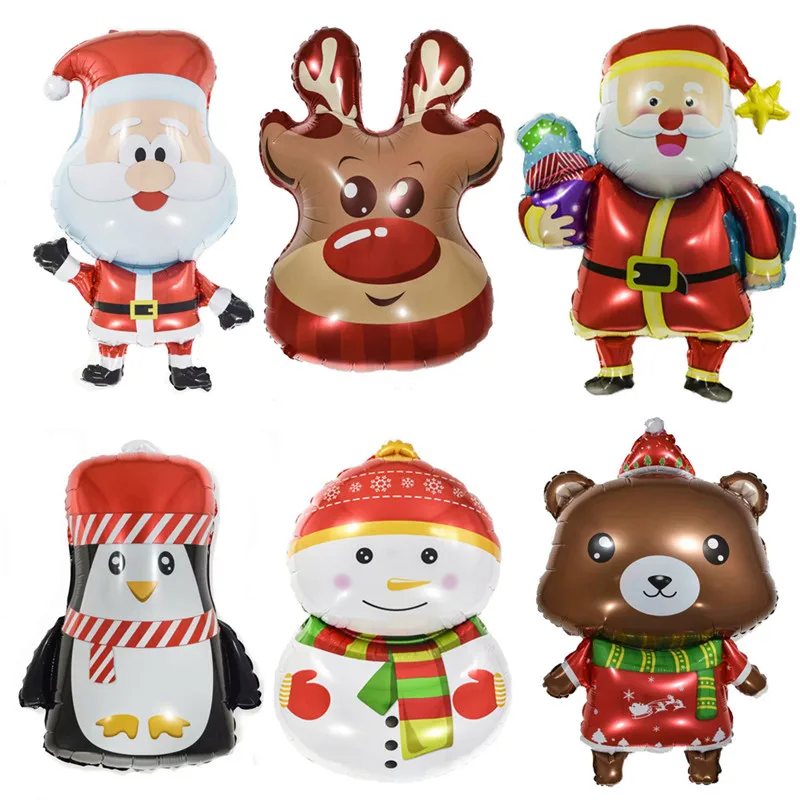 

Free Shipping Merry Christmas Balloons Santa Clause Snowman Home Xmas Party Decor Baby Toy, Colorful