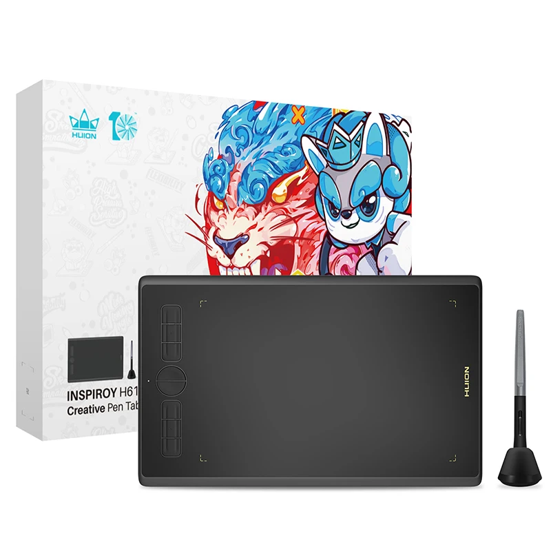 

Huion H610X 10th anniversary product digital writing and painting 10 by 6.25 inches large size graphic pen tablet