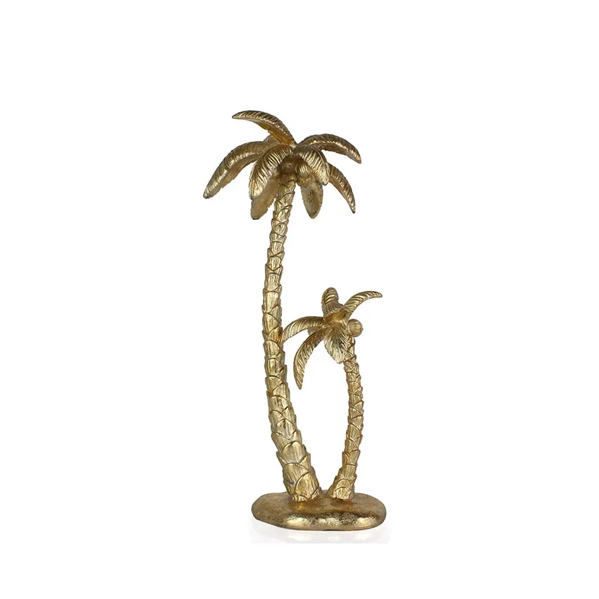 whole sale resin coconut tree sculpture home decoration decorative antique gold home crafts supplier