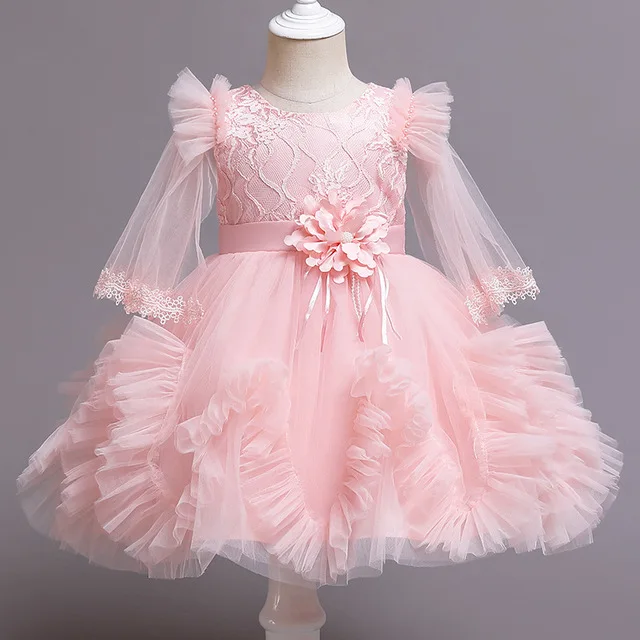 

3-8Yrs Girls Summer Dress O neck Printed Flower Ruffle Princess Casual Dresses Spring Baby Frock girls' birthday dress