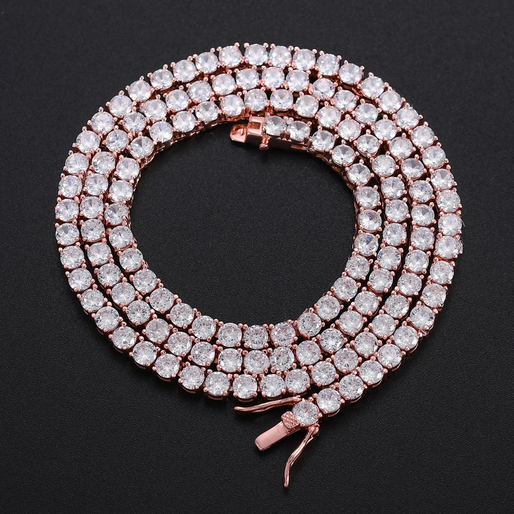

Shinning Icy Collier Argent 925 2mm Sterling Jewelry Necklace White Gold Tennis Necklace Chains, Custom colors accepted